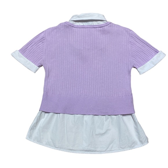 Limited Too Y2K Vintage Academia Ribbed Sweater Button Layered Short Sleeve - Picture 2 of 12